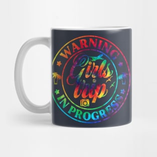 Warning Girls Trip In Progress 2024 Tie Dye Mug